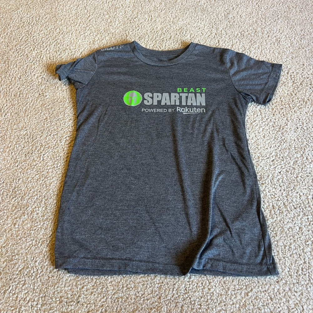 Craft Dark Gray Tee with Bright Green Spartan Beast Logo